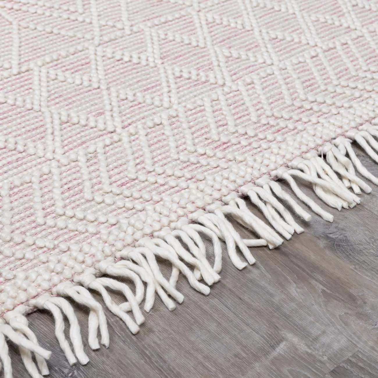 Ramsbury Soft Pink Wool Rug - Clearance by Boutique Rugs