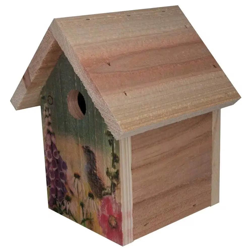 Cedar Wooden A-Frame Birdhouses for Wrens - Easy to Hang by HomePacific