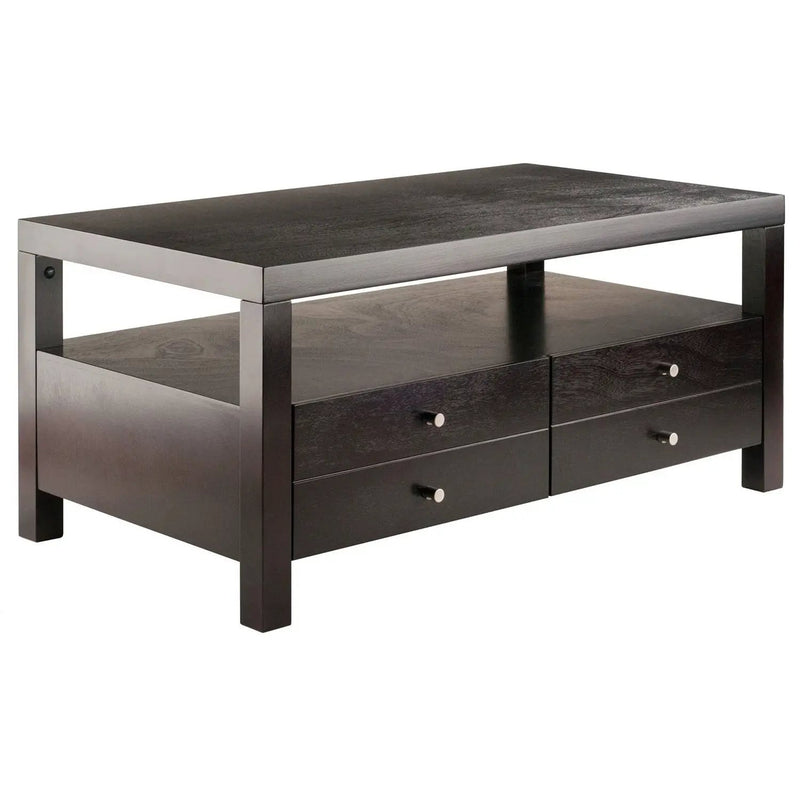 Modern Espresso 2 Drawer Coffee Table by HomePacific
