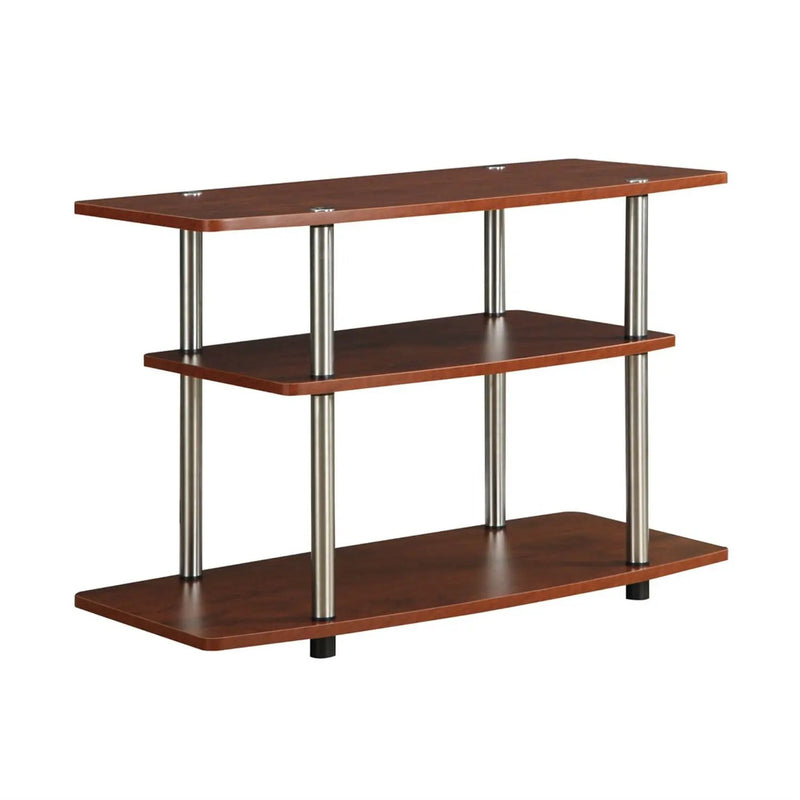 Modern Wood and Metal TV Stand in Cherry Brown Finish by HomePacific