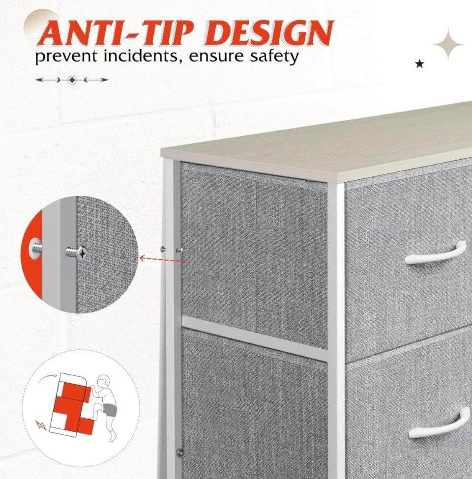Open box WLIVE Tall Dresser for Bedroom with 10 Drawers, Chest of Drawers, Dressers Bedroom Furniture, Storage Organizer Unit with Fabric Bins for Clo by Selzalot