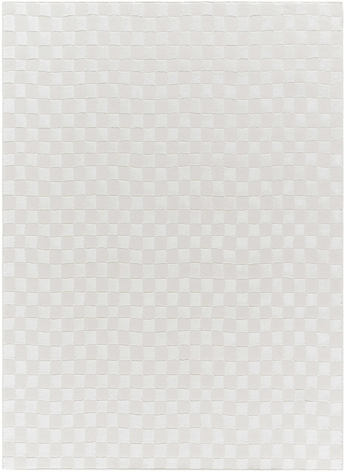 Carina Light 3D Checkered Washable Area Rug