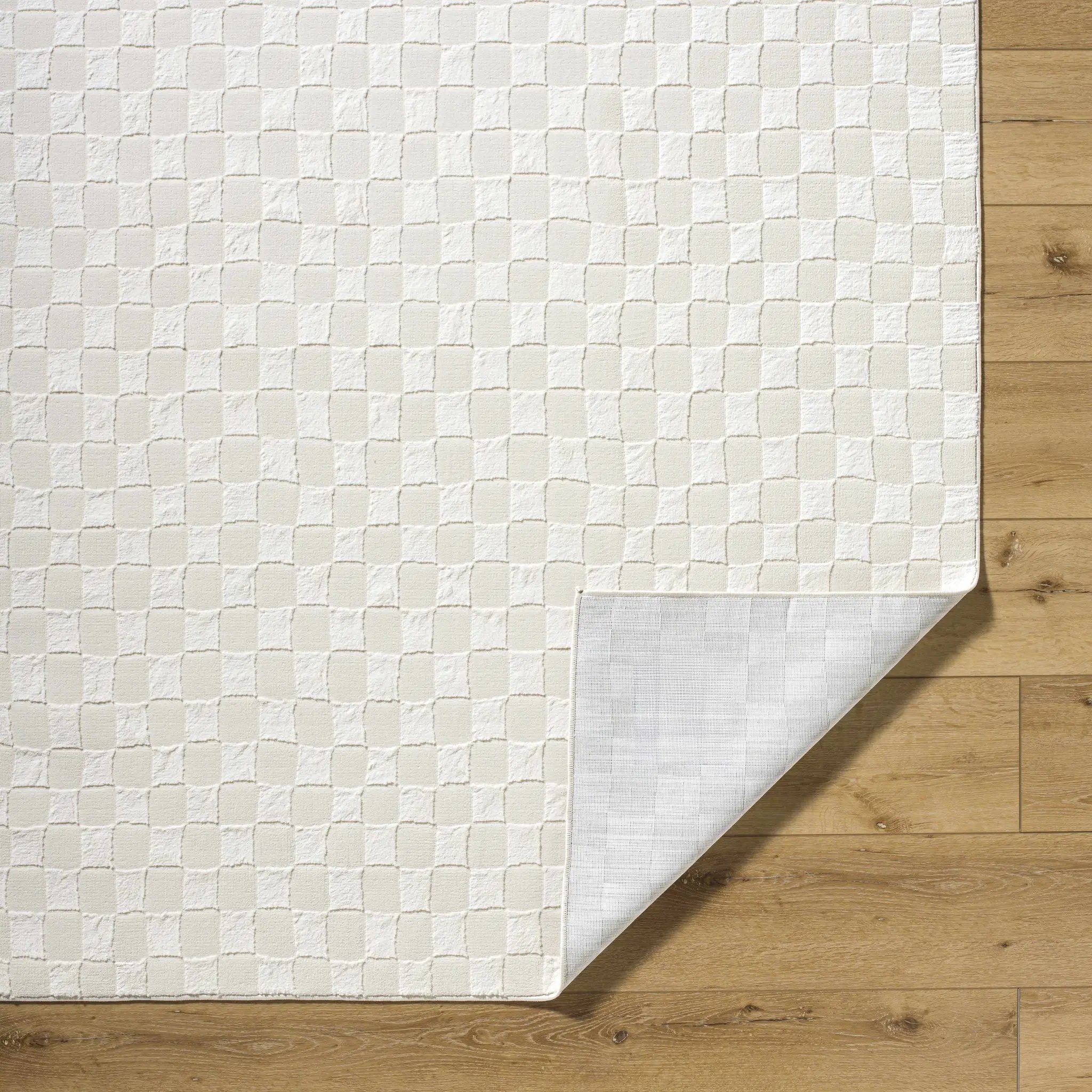 Carina Light 3D Checkered Washable Area Rug by Boutique Rugs