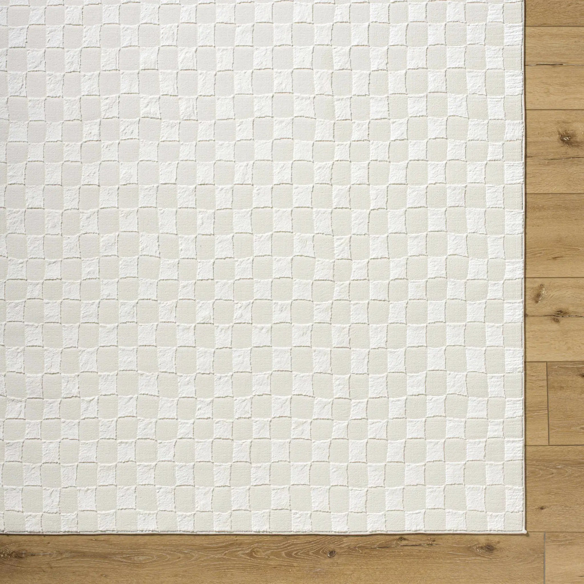 Carina Light 3D Checkered Washable Area Rug, photo 3 of 7