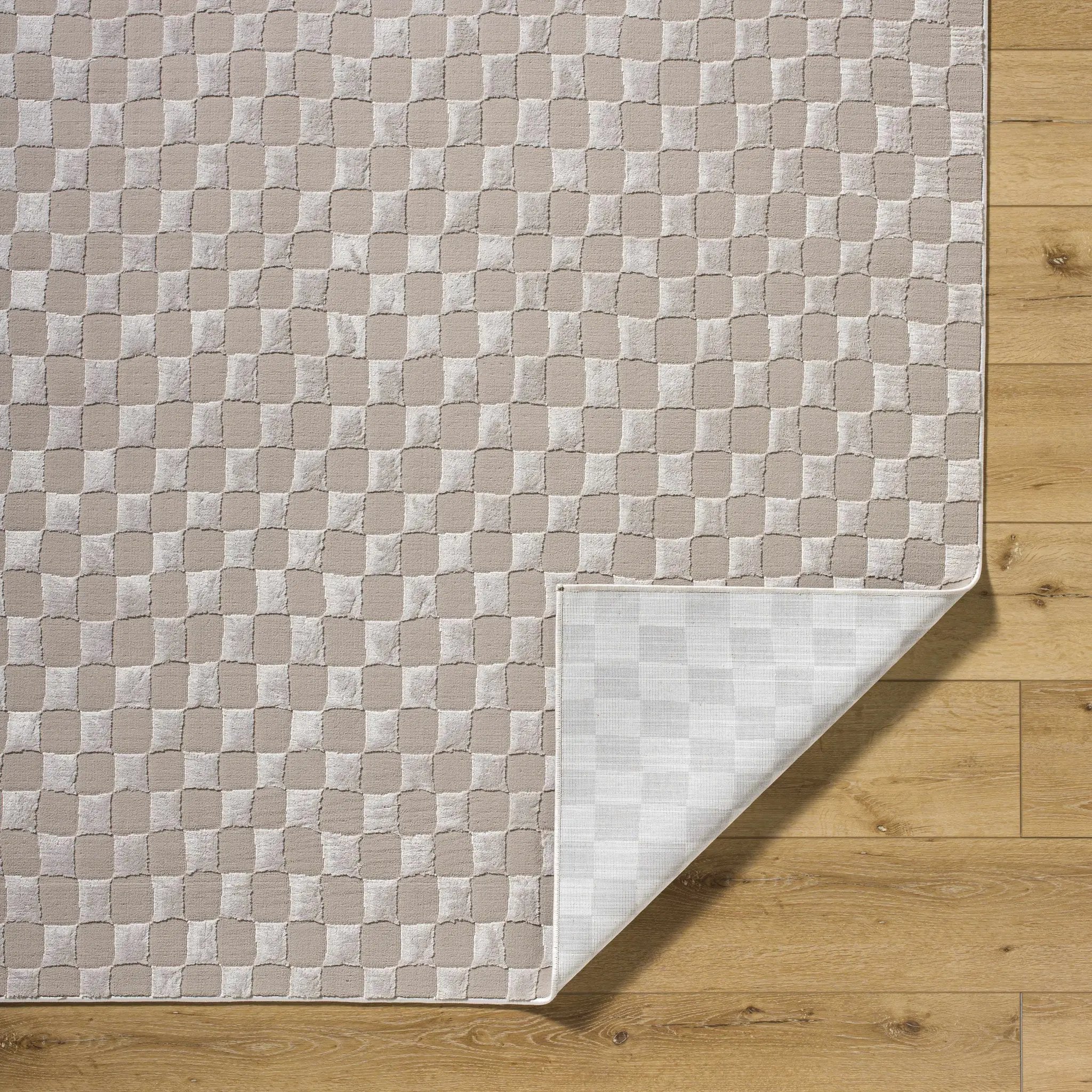 Carina Dark 3D Checkered Washable Area Rug by Boutique Rugs