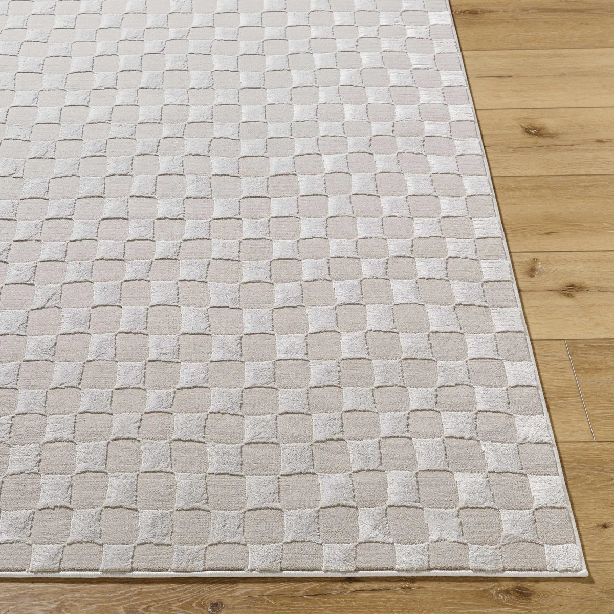 Carina Dark 3D Checkered Washable Area Rug, photo 5 of 7