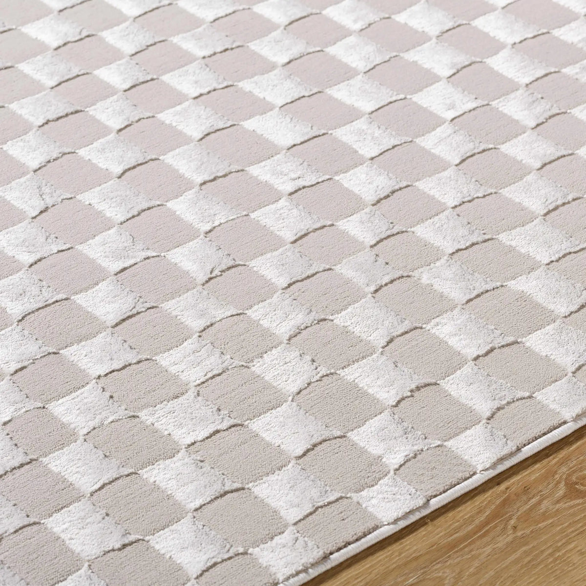Carina Dark 3D Checkered Washable Area Rug, photo 3 of 7