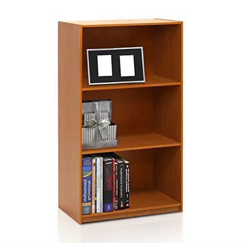 Modern 3-Shelf Bookcase in Light Cherry Wood Finish by HomePacific