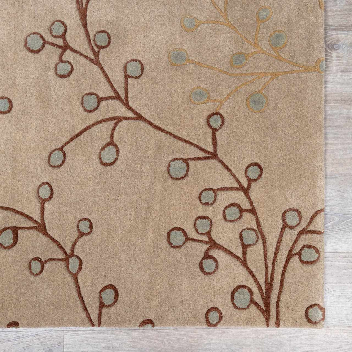Elsu Beige&Gray Wool Rug, sample swatch