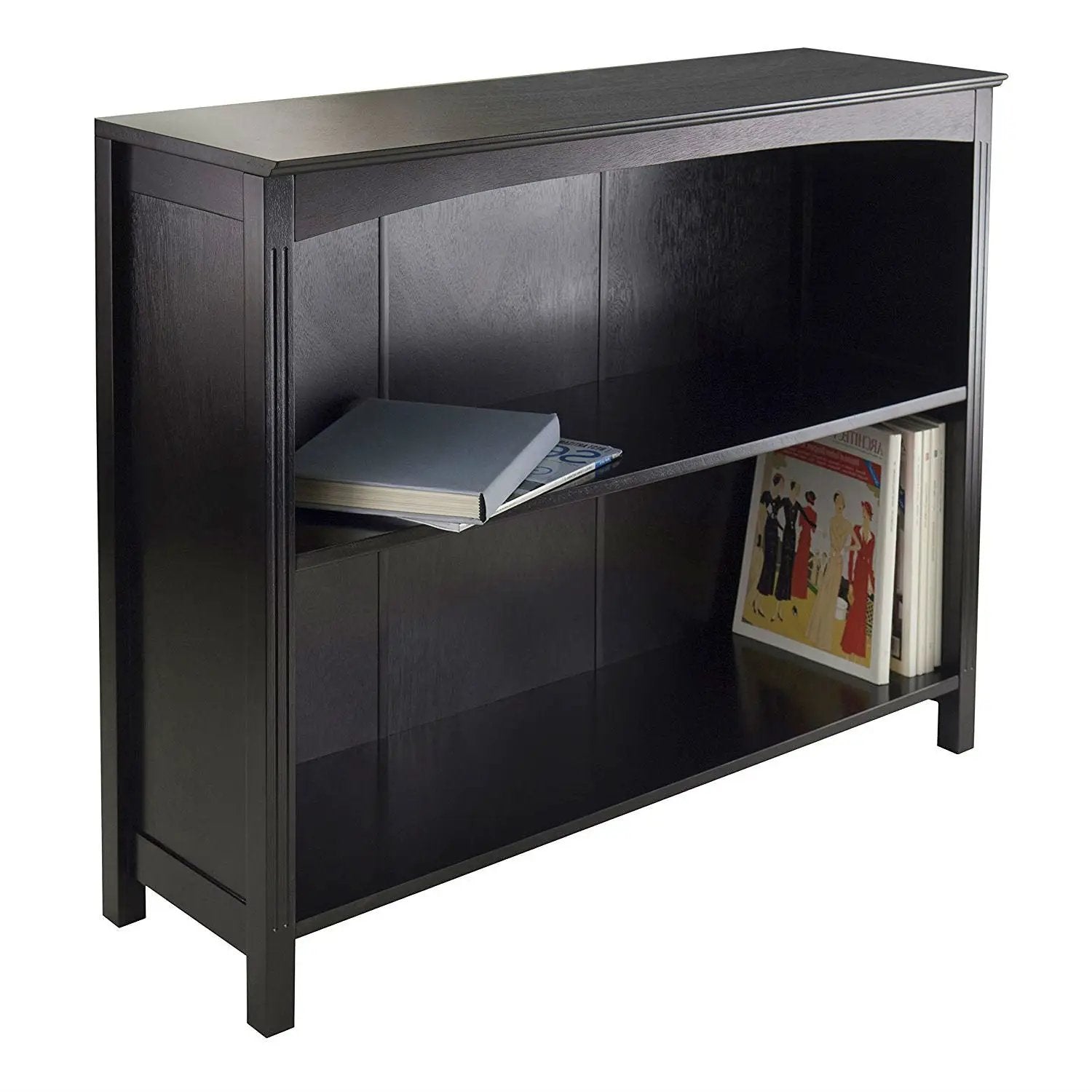 Espresso Sturdy 3 Tier Bookcase Shelf Dresser by HomePacific