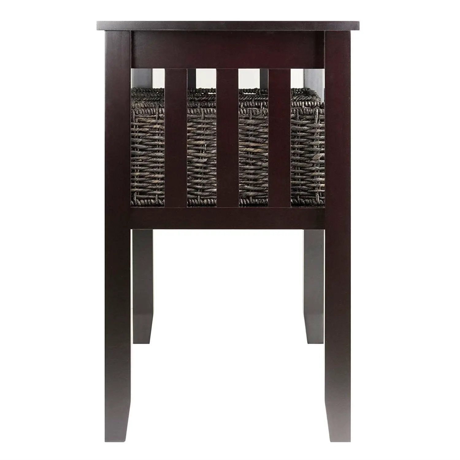Espresso 2 Tier Entryway Hall Console Table with 3 Storage Baskets by HomePacific