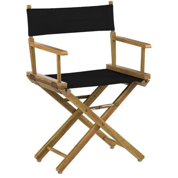 Solid Wood Frame Indoor/Outdoor Patio Dining Directors Chair with Black Seat by HomePacific
