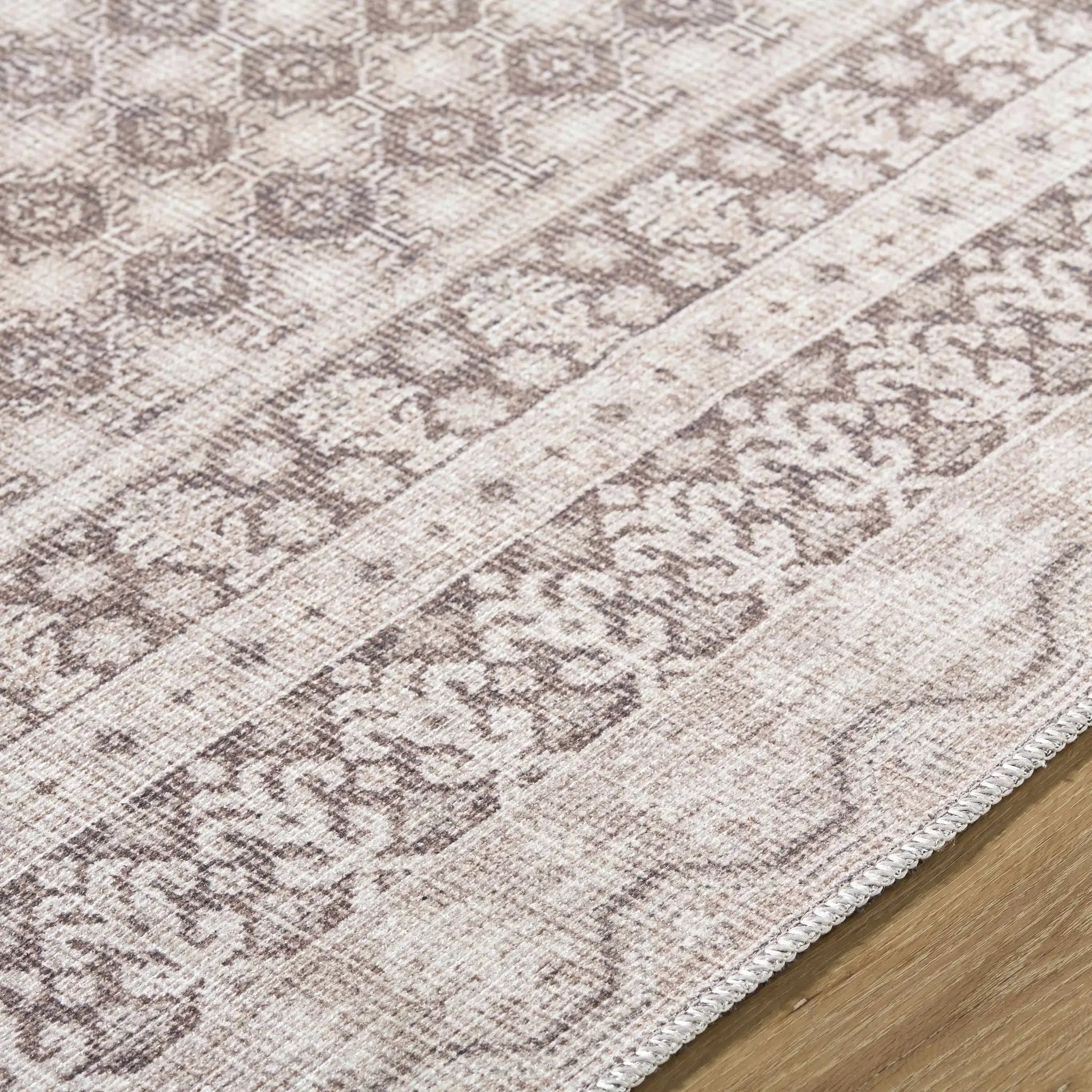 Rainier Light Brown Washable Rug | Our PNW Home X Livabliss by Boutique Rugs