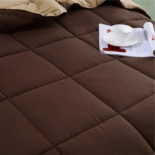 King/Cal King Traditional Microfiber Reversible 3 Piece Comforter Set in Brown by HomePacific