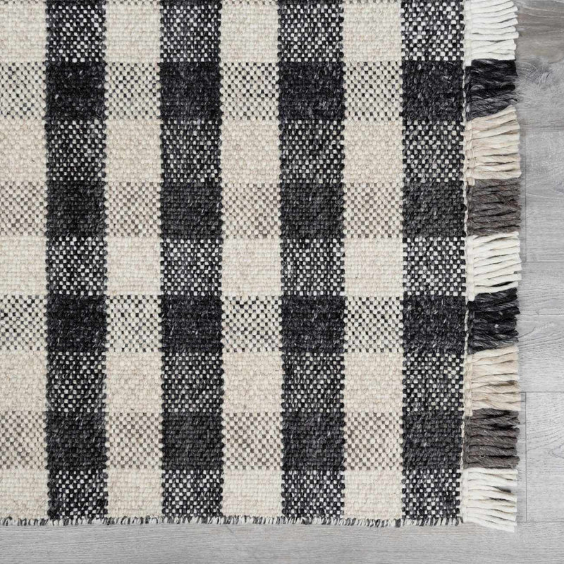 Chilliwack Gray Plaid Wool Rug by Boutique Rugs