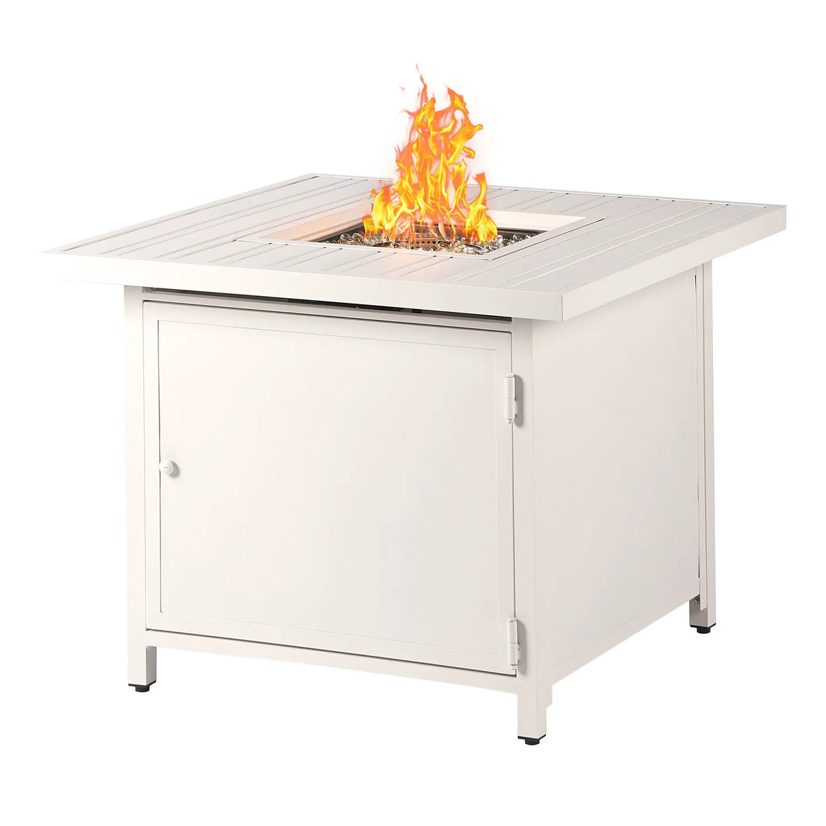 Aluminum 32-in Square Propane Fire Table with Beads, Covers and Lid by Sharicks