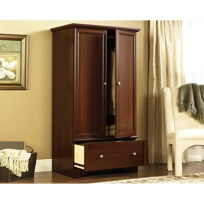 Rustic Cherry Drawer and Garment Rod Wardrobe Armoire by HomePacific