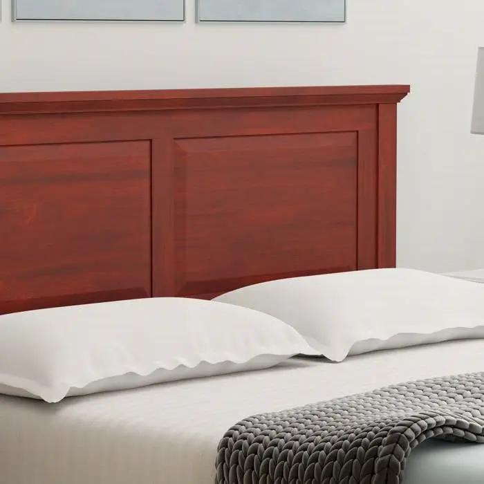 King Traditional Solid Oak Wooden Platform Bed Frame with Headboard in Cherry by HomePacific