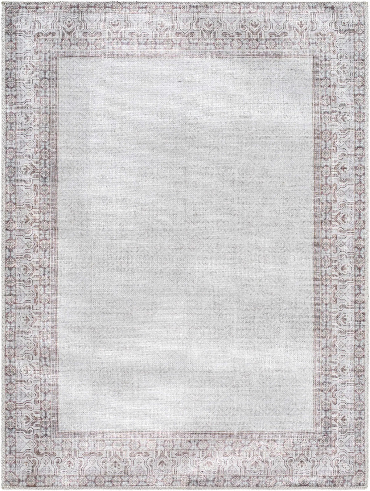 Rainier Cottage Border Brown Washable Rug | Our PNW Home X Livabliss