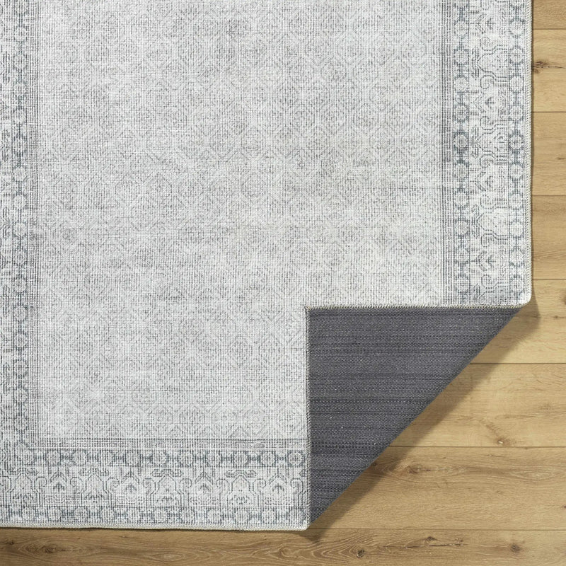 Rainier Cottage Border Gray Washable Rug | Our PNW Home X Livabliss by Boutique Rugs