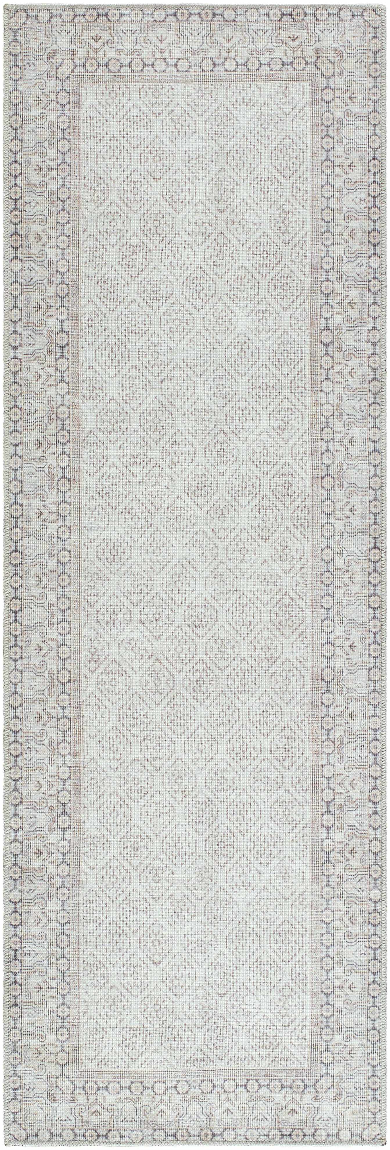 Rainier Cottage Border Beige Washable Rug | Our PNW Home X Livabliss by Boutique Rugs