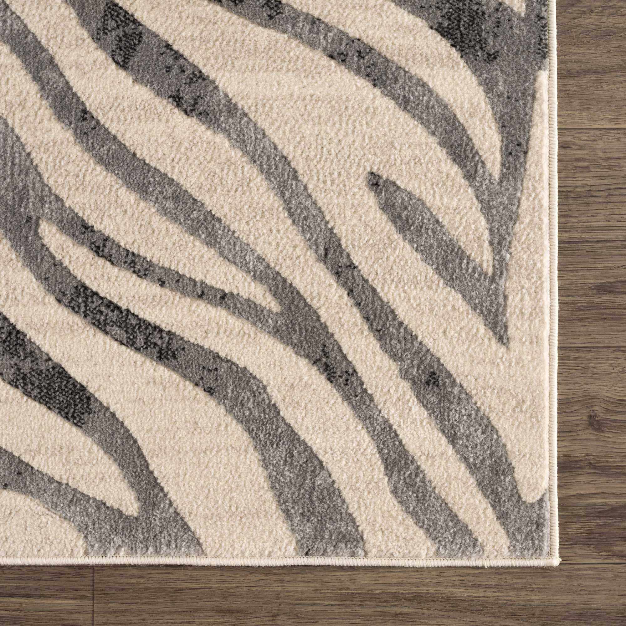 Gray Ecorse Zebra Print Area Rug by Boutique Rugs