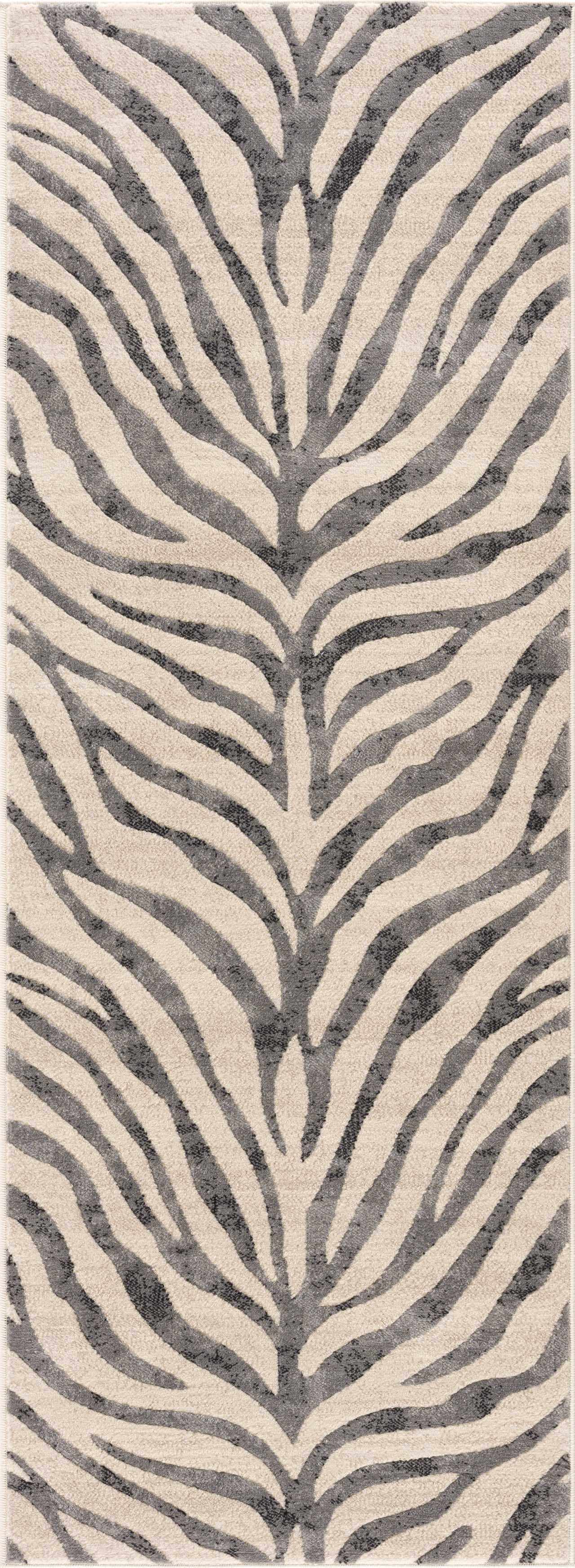 Gray Ecorse Zebra Print Area Rug by Boutique Rugs