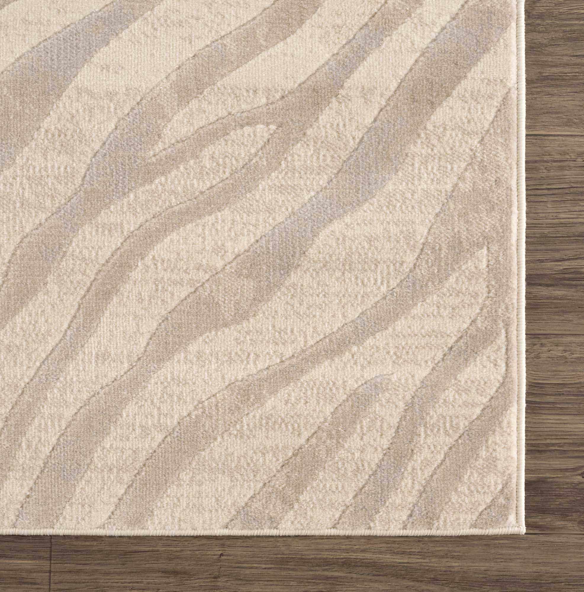 Beige Manteca Zebra Print Area Rug by Hauteloom