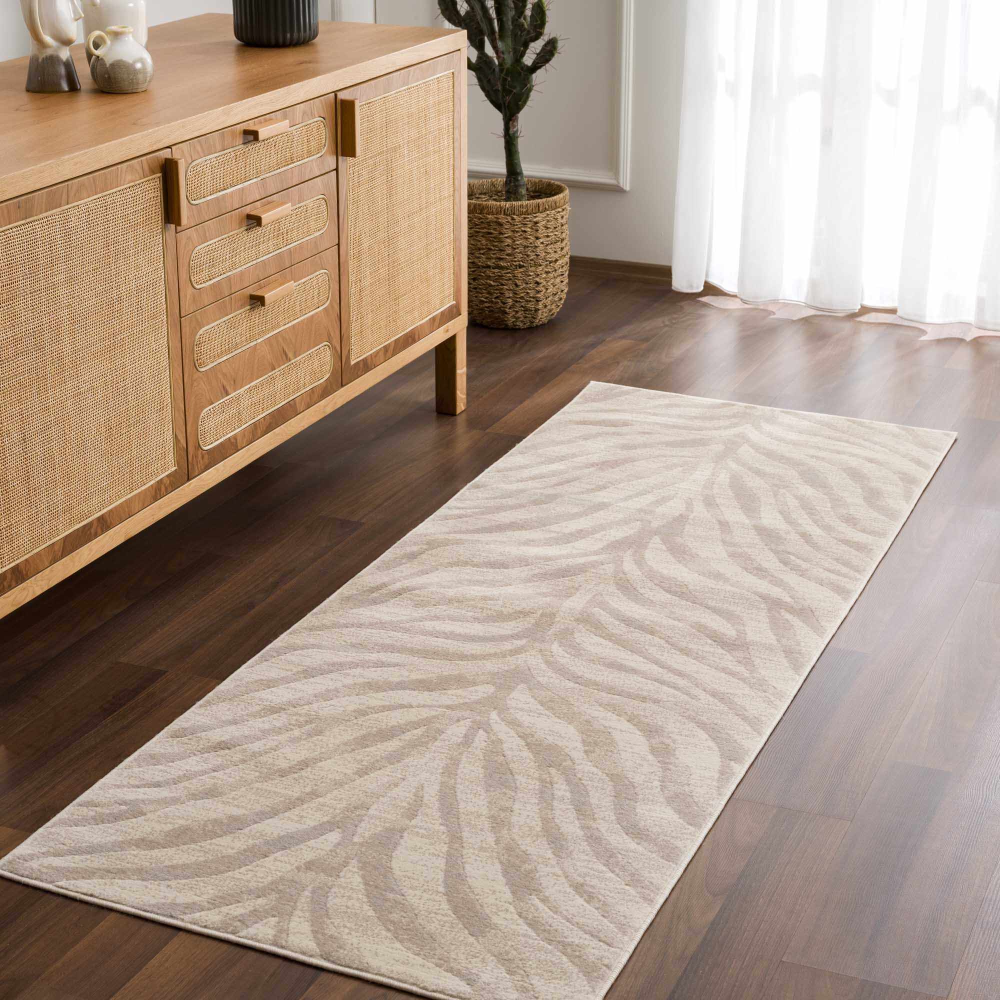 Beige Manteca Zebra Print Area Rug by Hauteloom