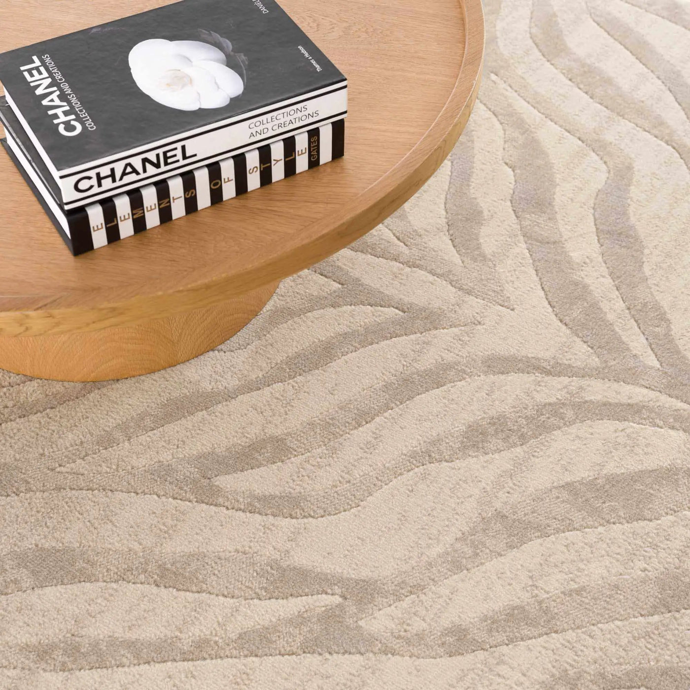 Beige Manteca Zebra Print Area Rug by Boutique Rugs