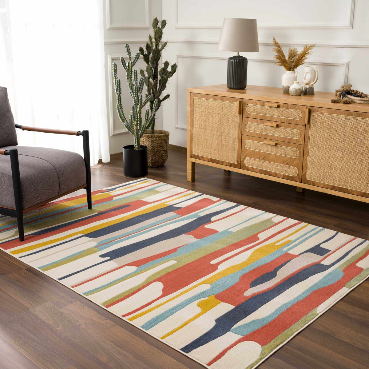 Southfields Colorful Modern Area Carpet, installed in a room 6