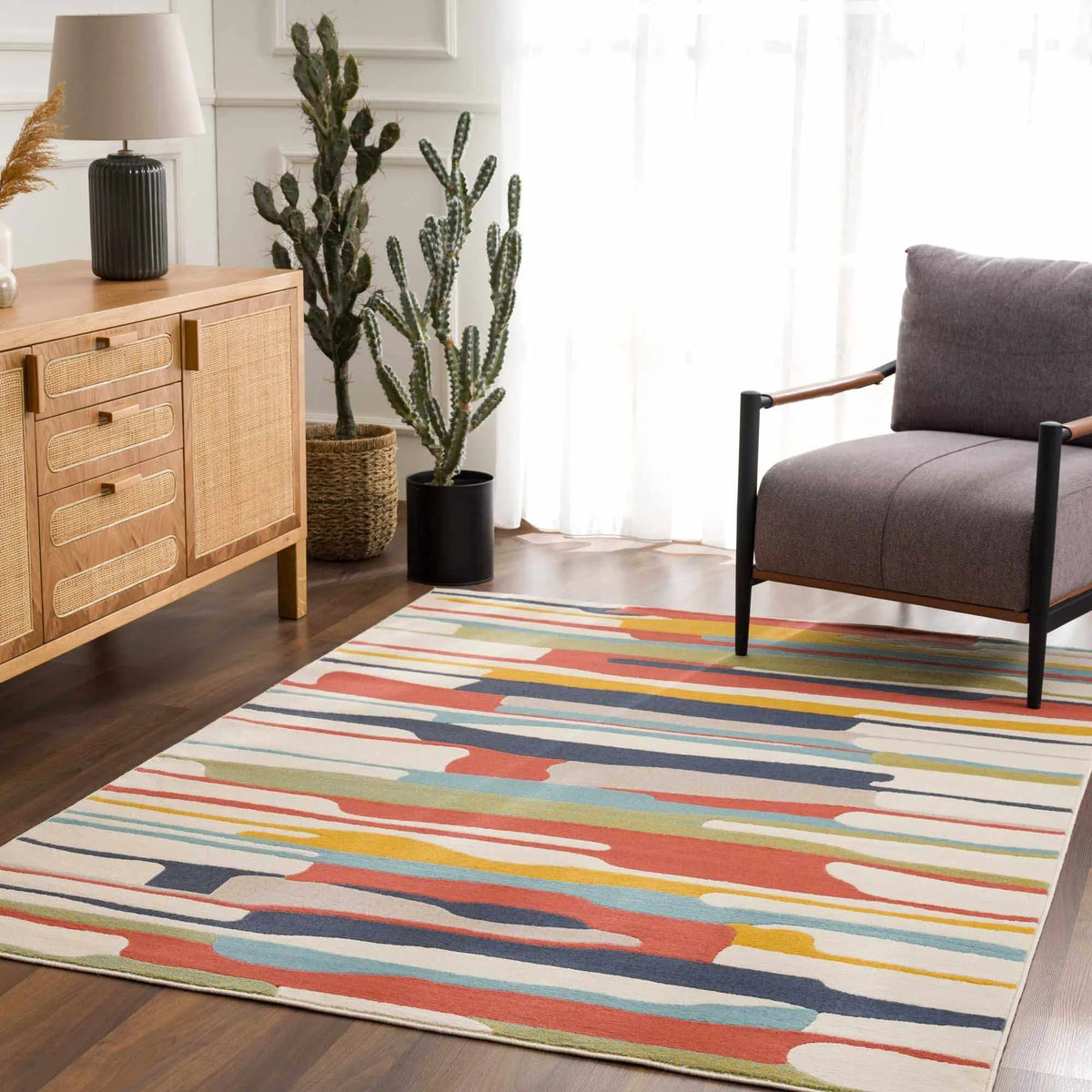 Southfields Colorful Modern Area Carpet, installed in a room 7