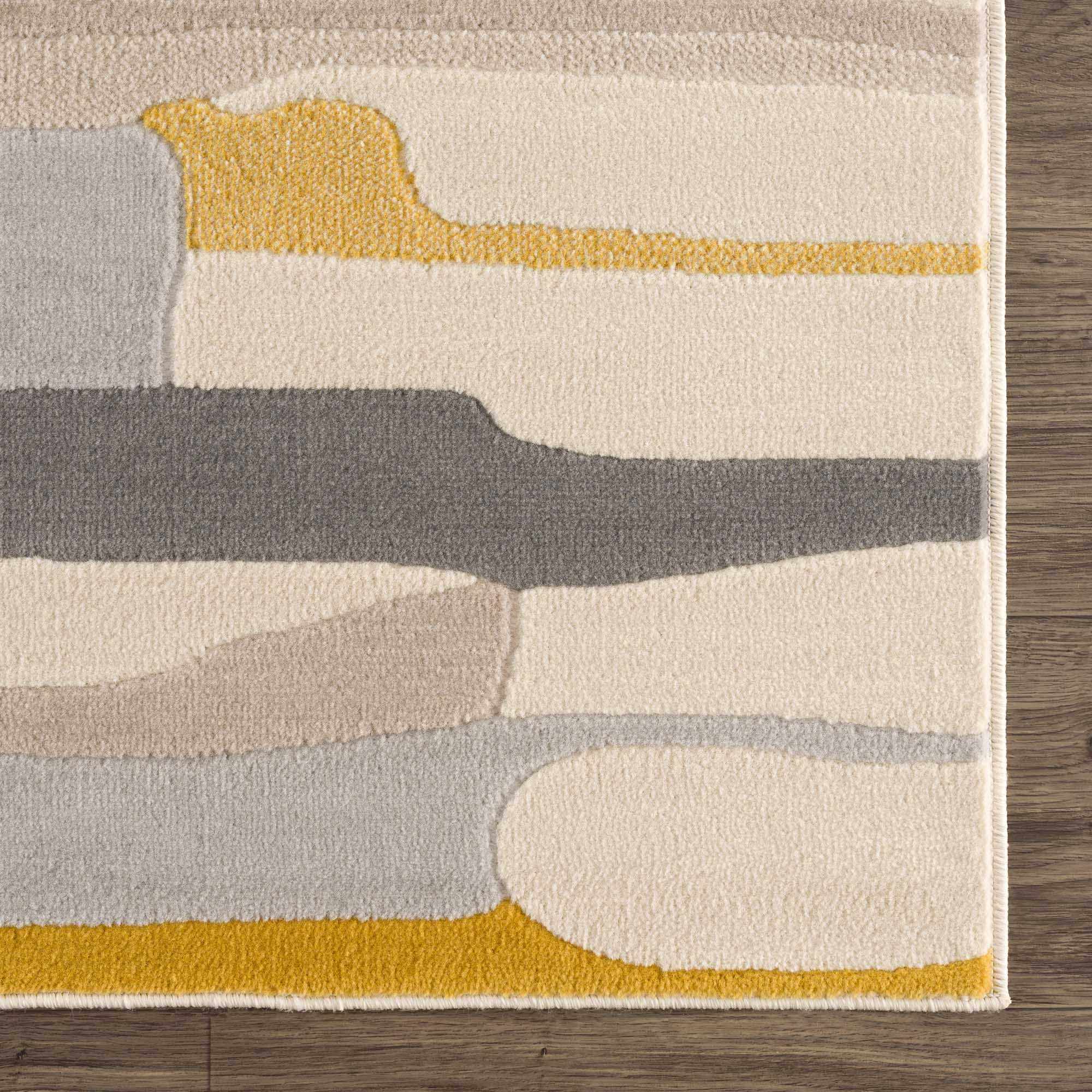 Southfields Mustard Modern Rug by Boutique Rugs