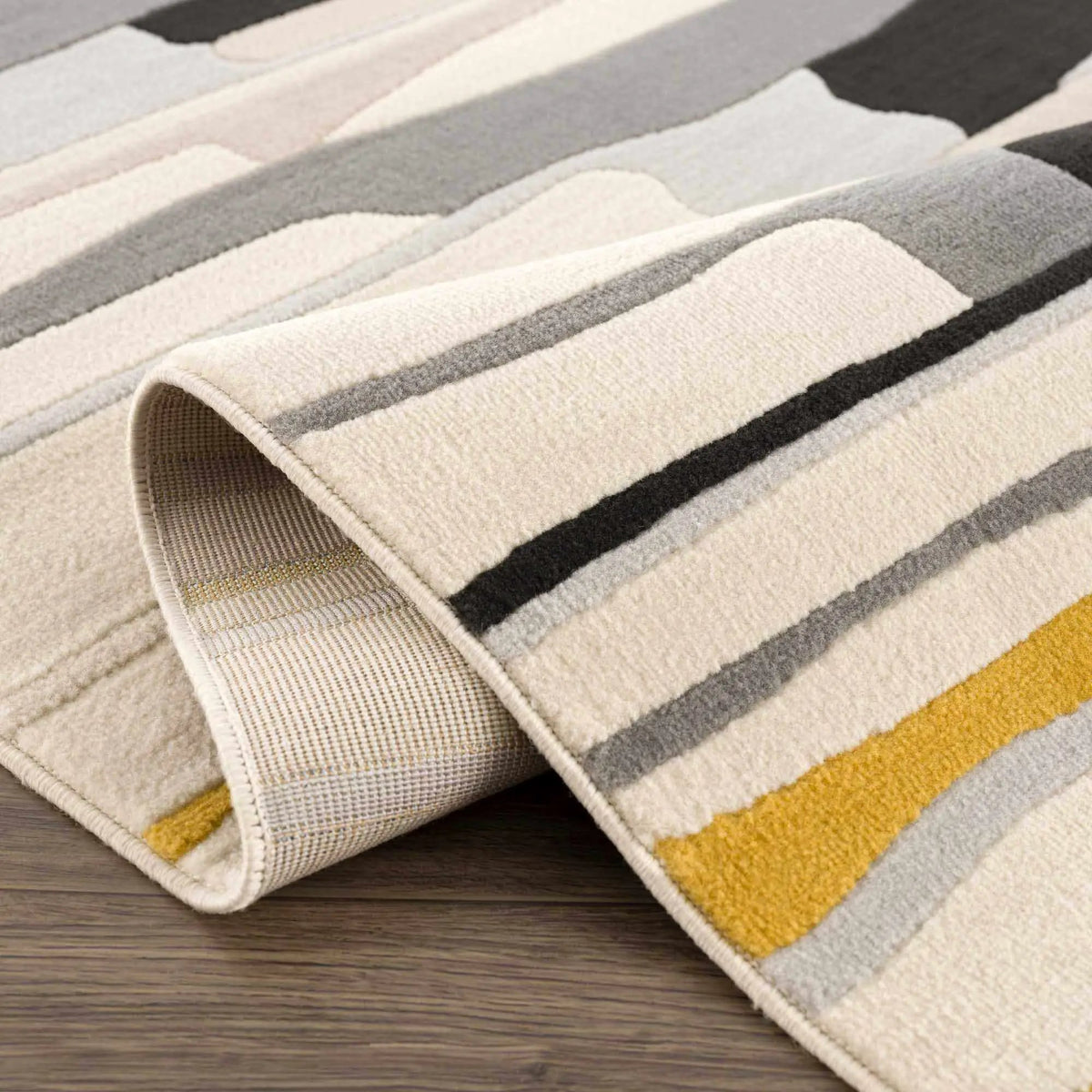 Southfields Mustard Modern Rug, photo 8 of 17