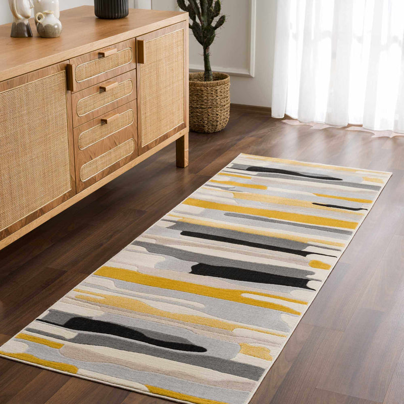 Southfields Mustard Modern Rug by Boutique Rugs