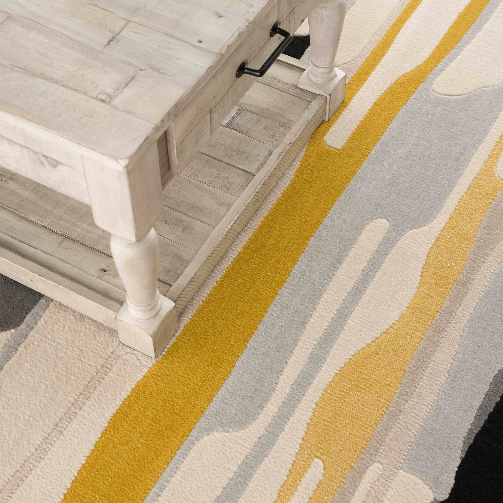 Southfields Mustard Modern Rug by Boutique Rugs