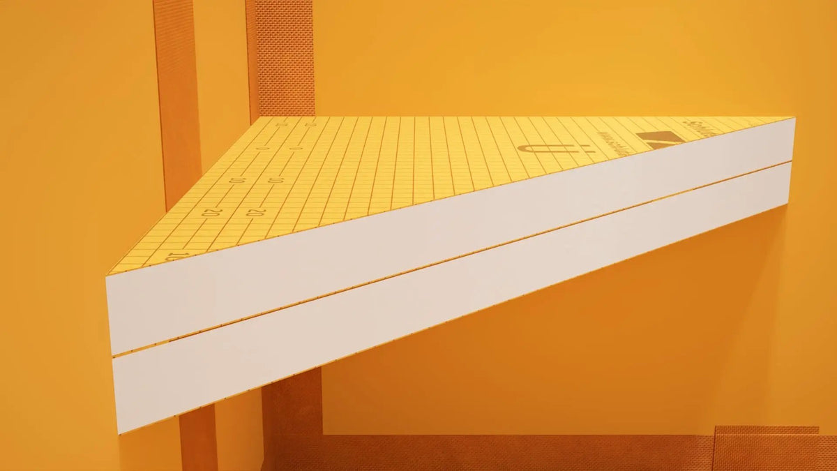 The Original Floating Corner Shower Bench Kit™ with Orange Waterproof Board by The Original Granite Bracket