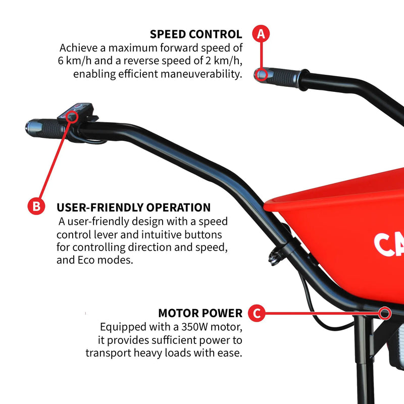 Electric Utility Cart 40V Battery-Powered Wheelbarrow 570-lb. Bucket Capacity by Tomahawk Power