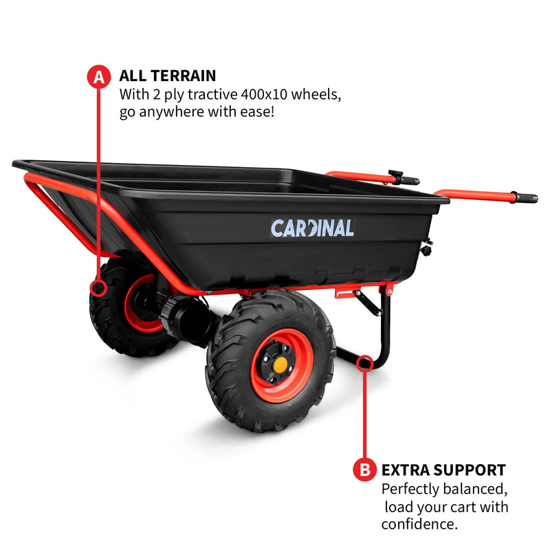 Heavy Duty Electric Utility Cart 40V Battery-Powered Wheelbarrow 660-lb. Bucket Capacity by Tomahawk Power