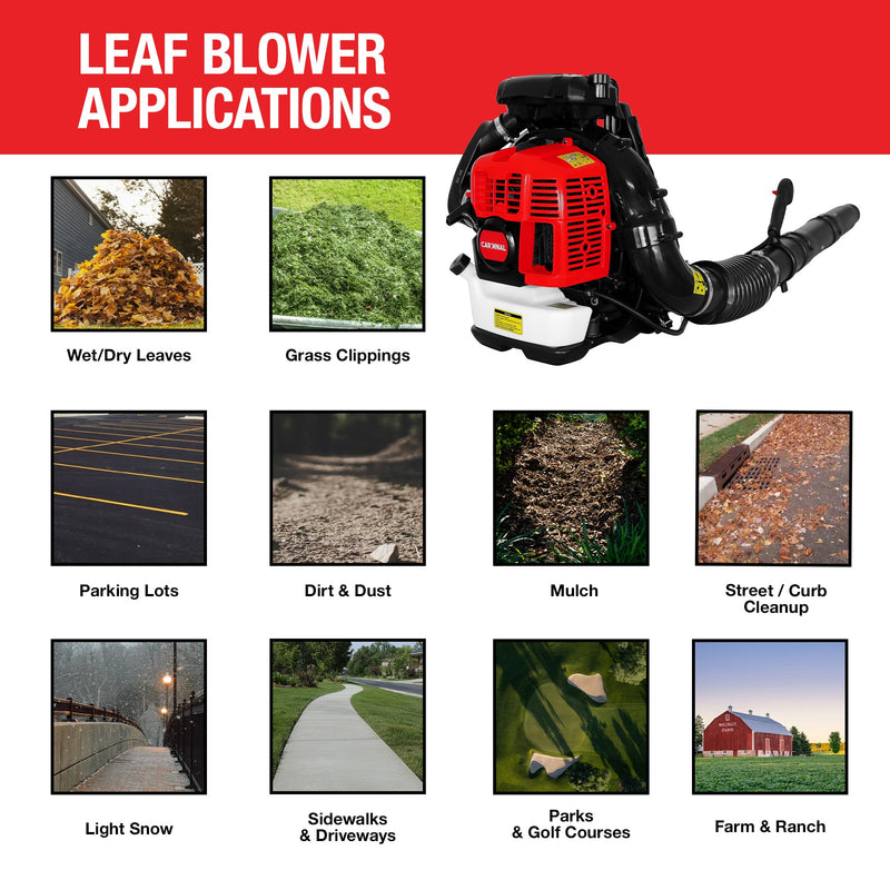 Cardinal 79.9cc Backpack Leaf Blower 920 CFM 206 MPH Gas Powered Professional Lawn Care Landscaping Yard Cleanup, photo 7 of 9