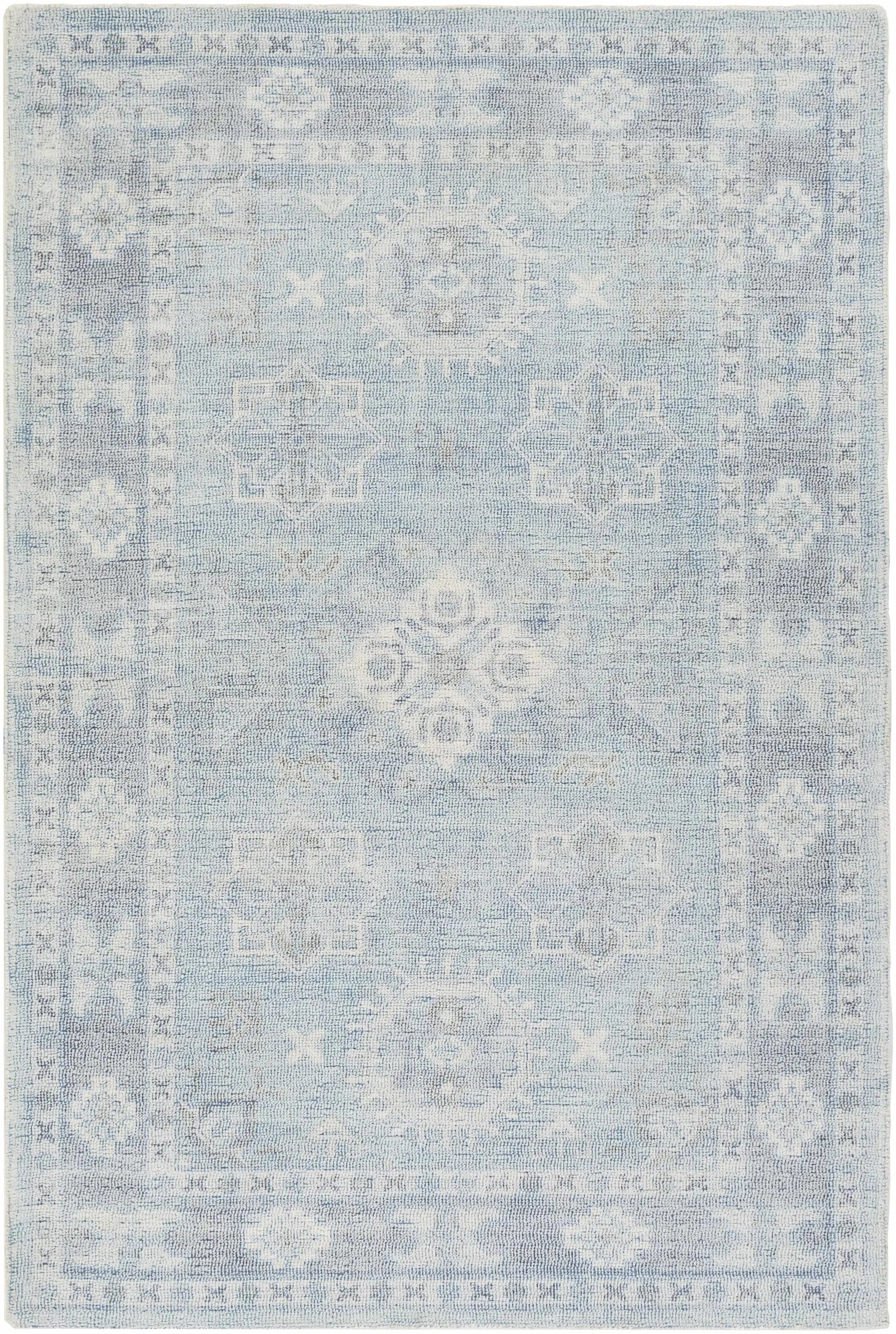 Calderbank Sky Blue Wool-Blend Area Rug by Boutique Rugs