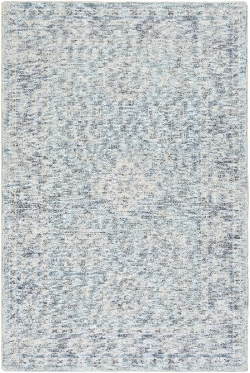 Calderbank Sky Blue Wool-Blend Area Rug by Boutique Rugs