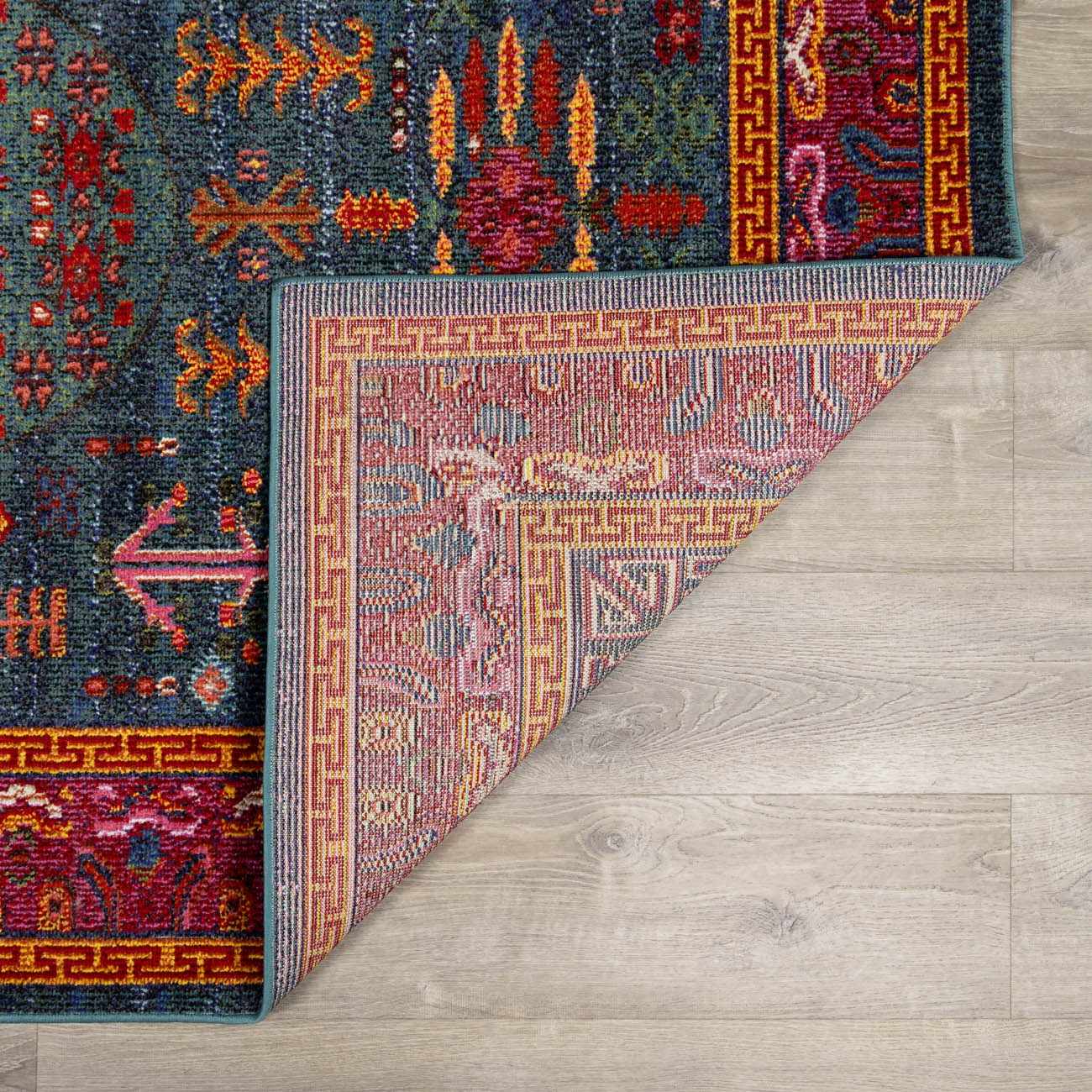 Cleveland Colorful Traditional Area Rug - Teal, Aqua, Navy by Boutique Rugs