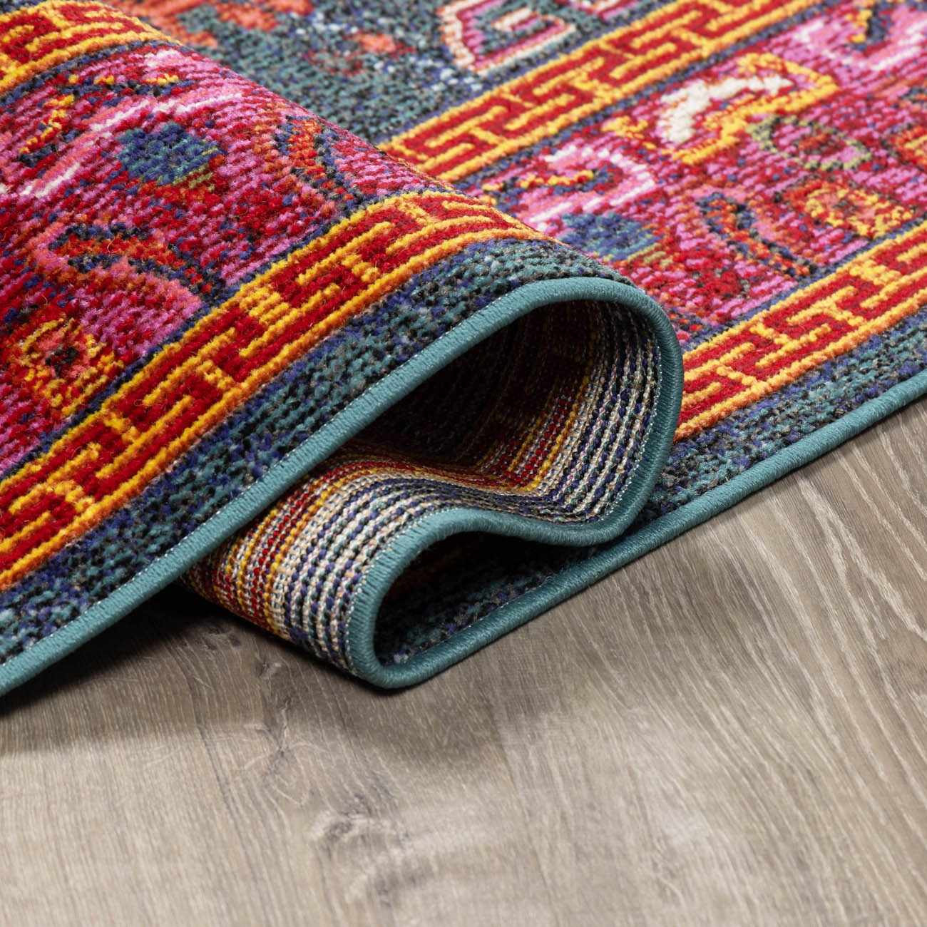 Cleveland Colorful Traditional Area Rug - Teal, Aqua, Navy by Boutique Rugs