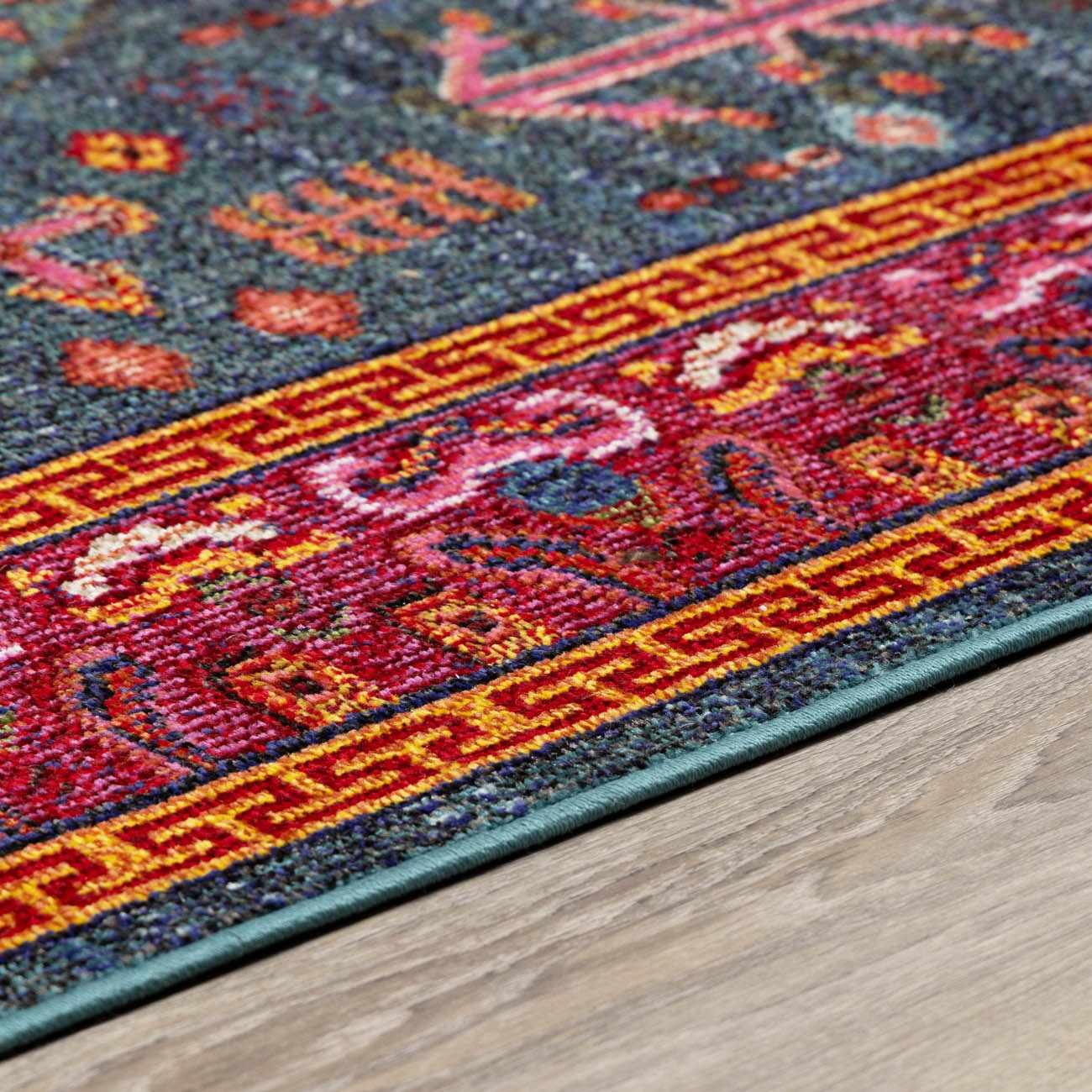 Cleveland Colorful Traditional Area Rug - Teal, Aqua, Navy by Boutique Rugs