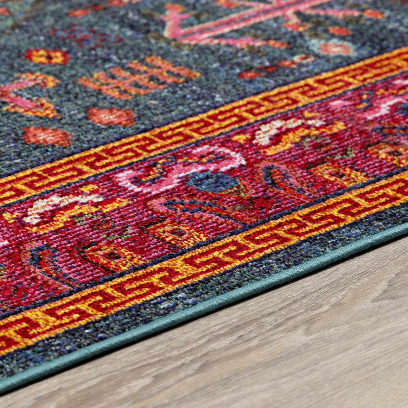 Cleveland Colorful Traditional Area Rug - Teal, Aqua, Navy by Boutique Rugs
