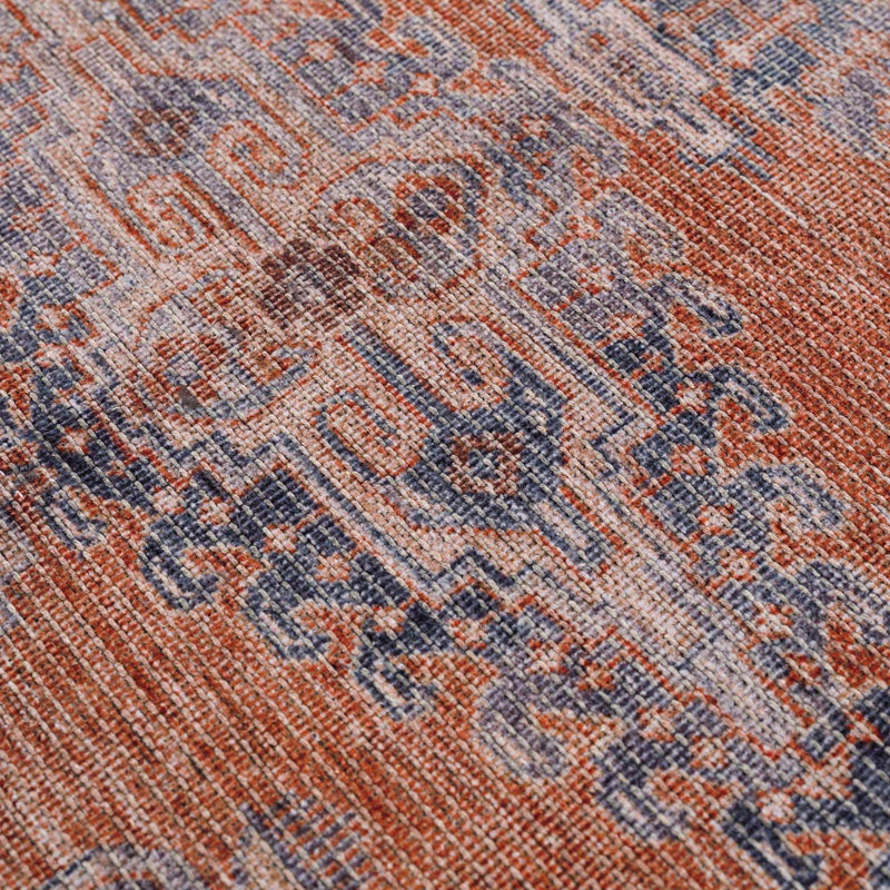 Burnt Orange Taber Medallion Washable Area Rug by Hauteloom