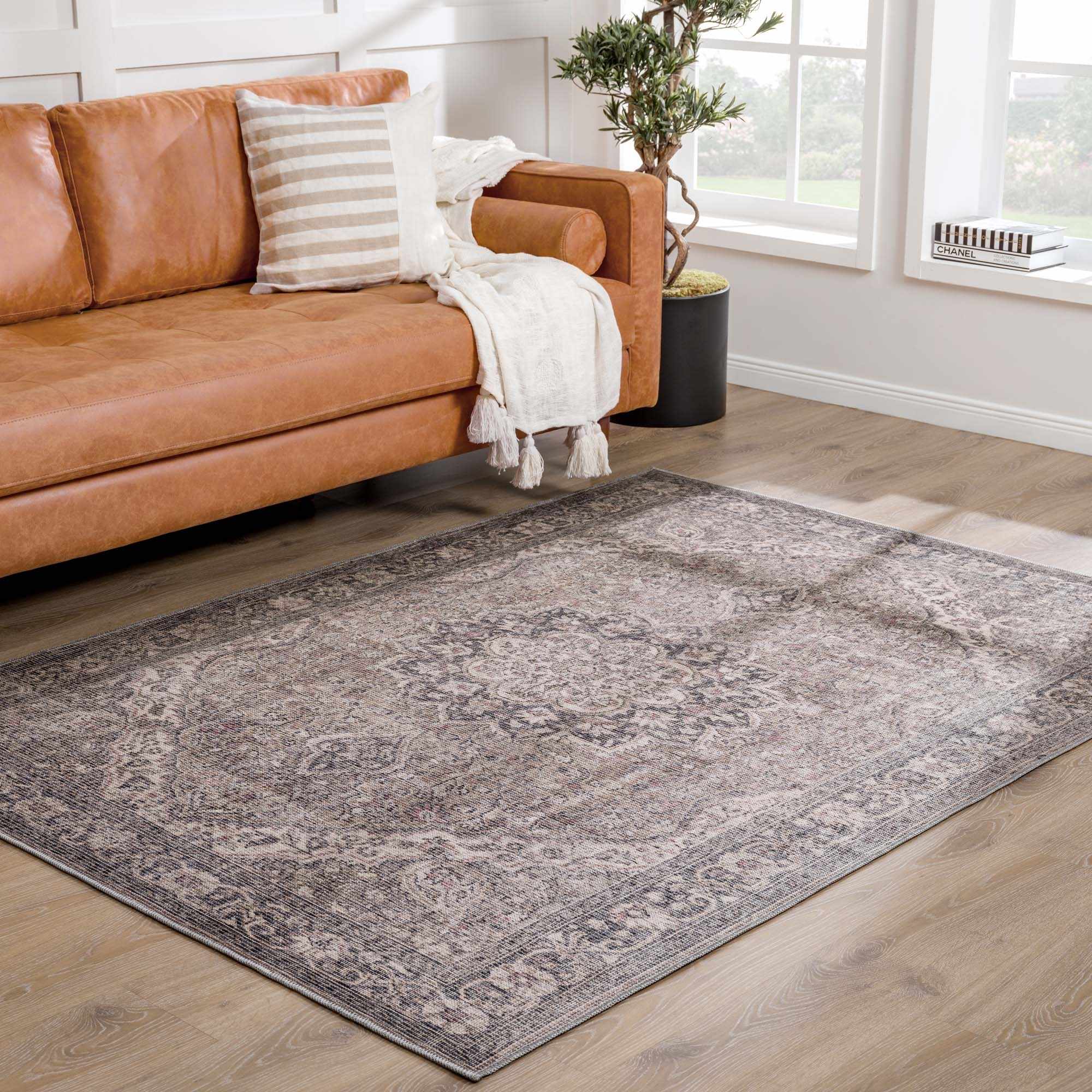 Dusty Sage Greenpoint Medallion Washable Area Rug by Hauteloom
