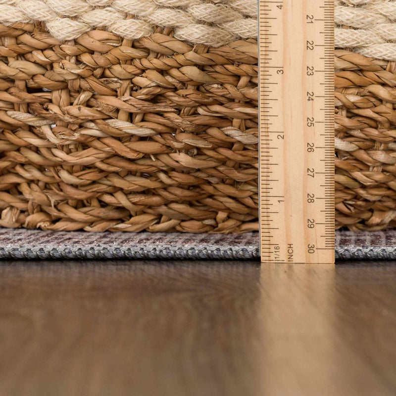 Brown Blue Dauis Vintage Washable Rug by Hauteloom