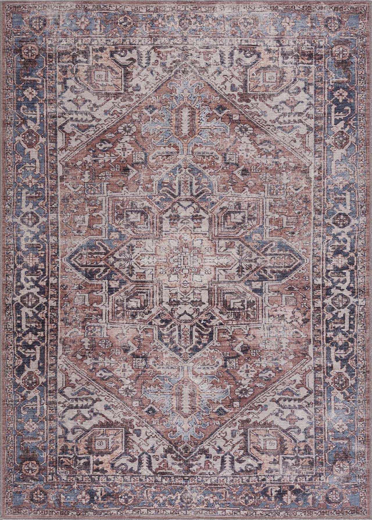 Viho Vintage Flat Pile Washable Rug - Clearance by Boutique Rugs